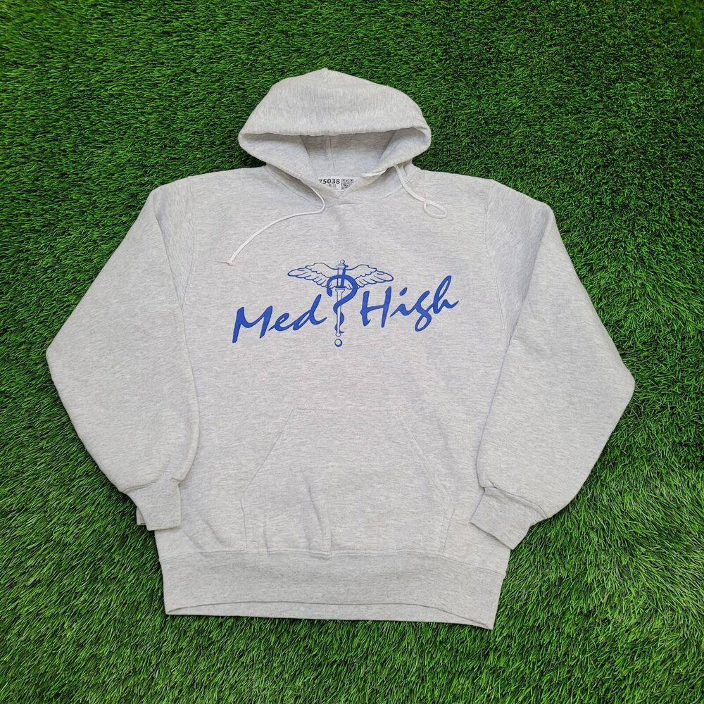 Vintage 420 Med-High Hoodie Small 19x24 Gray
